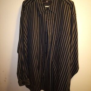 Beverly Hills Polo Club Black and Gray Striped Shirt
